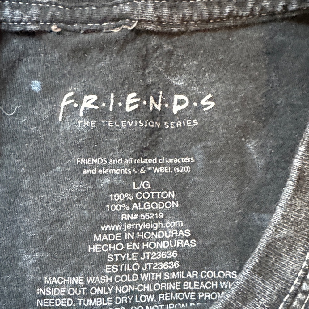 FRIENDS Washed Black Graphic Tee Large - Picture 7 of 10
